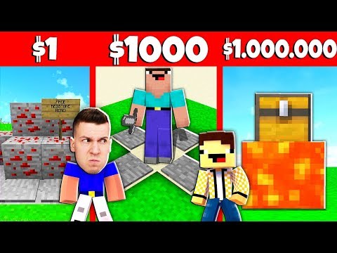 Видео: НУБ И ПРО СТРОЯТ ЛОВУШКУ ЗА 1$ vs. ЗА 1.000.000$ В МАЙНКРАФТ! Битва Построек - Нубик против Про