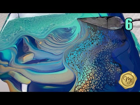 Видео: Акриловая заливка | Кольцевая заливка и свайп | День 6 из 30-дневного конкурса по жидкому искусст...