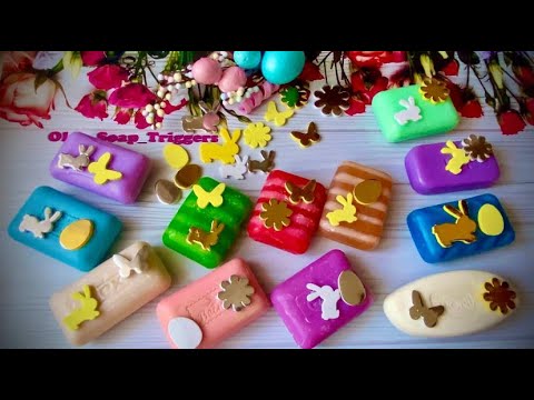 Видео: AsmrSoap. AsmrSoap.🐰 Декорированный цветной сетик. ❤️💜💛💙