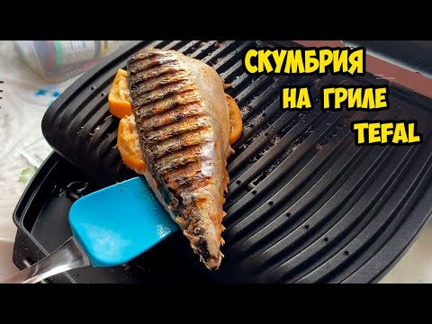 Видео: Готовим скумбрию на гриле Tefal GC706