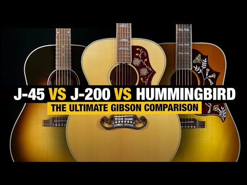 Видео: Gibson J-45 против SJ-200 против Hummingbird — решающее противостояние Gibson!