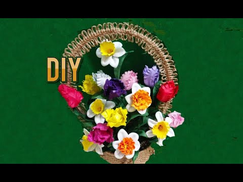 Видео: Нарцисс из фоамирана к 8 Марта.Diy foamiran narcissus flower