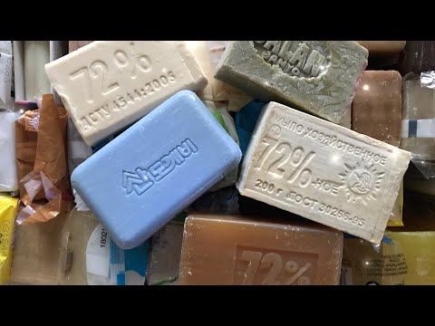 Видео: ASMR SOAP # 141/Dry laundry soap cutting/Резка сухого хозяйственного мыла