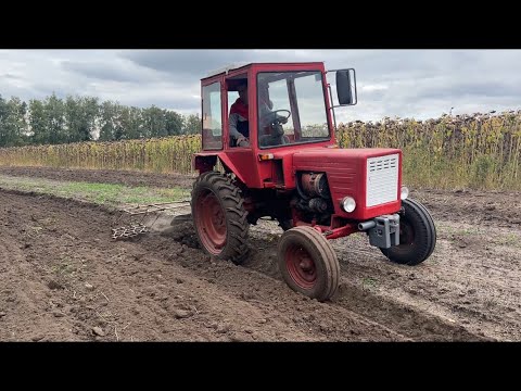 Видео: Це вам не китаєць!Оранка т25 плугом 2.35!