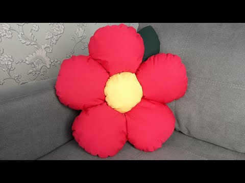Видео: Красивая диванная Подушка ЦВЕТОК