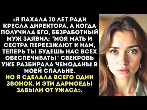 Видео: «Раз ты теперь начальница, будешь содержать всю мою семью!» — рявкнул муж и уволился.