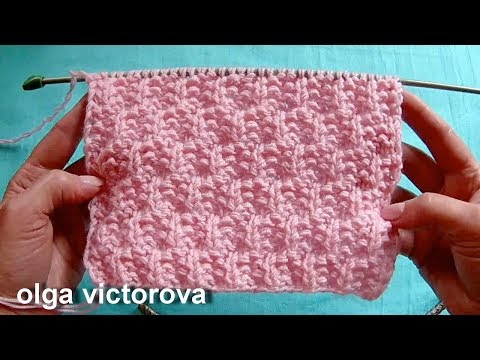 Видео: Двухсторонний рельефный узор 476 Узоры спицами