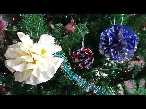 Видео: Ёлочные шарики из фантиков от конфет
