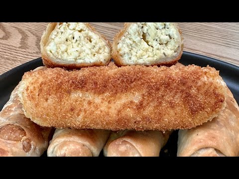 Видео: Готовлю хрустящие ПИРОЖКИ ТРУБОЧКИ с тремя разными вкусными начинками в духовке и на сковороде!