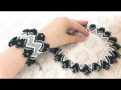 Видео: Браслет из бисера в технике пейот. Bracelet beading payot