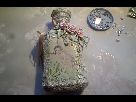 Видео: Декор бутылки в стиле шебби шик. Мастер класс