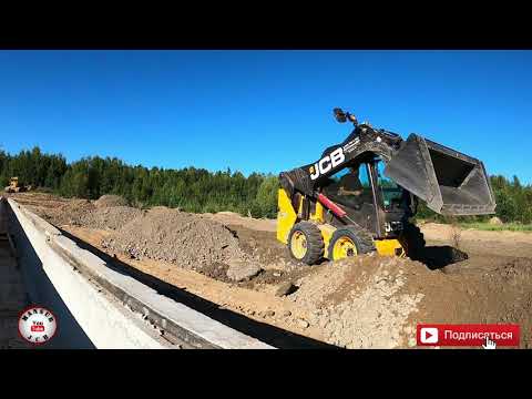 Видео: Мини -погрузчик JCB 190 vs 150 кубов  щебня, планировка участка ,mini loader and crushed stone.....