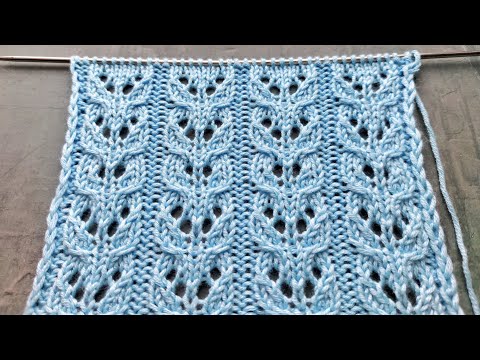 Видео: Простые ажурные дорожки спицами для вязания носков, джемперов, палантинов