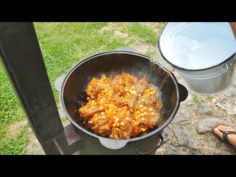 Видео: НУХАТ(НОХАТ) ШУРПА В КАЗАНЕ НА КОСТРЕ