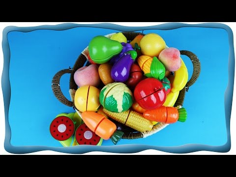 Видео: Учим фрукты и овощи, Режем фрукты и овощи на липучках