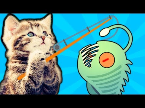 Видео: КОТЕНОК РЫБОЛОВ поймал СВЕТЯЩЕЮ РЫБУ МОНСТРА симулятор кошачьей рыбалки детский летсплей от #фгтв