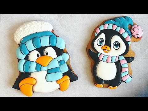 Видео: Пряники к новому году. Пряник пингвинчик.