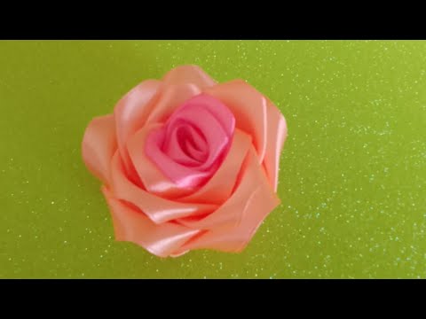 Видео: How to make a flower from ribbon. Как сделать цветок из ленты.