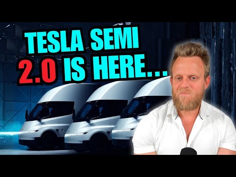 Видео: Tesla только что представила обновлённый дизайн полуприцепа (серийное производство 2026 г.)