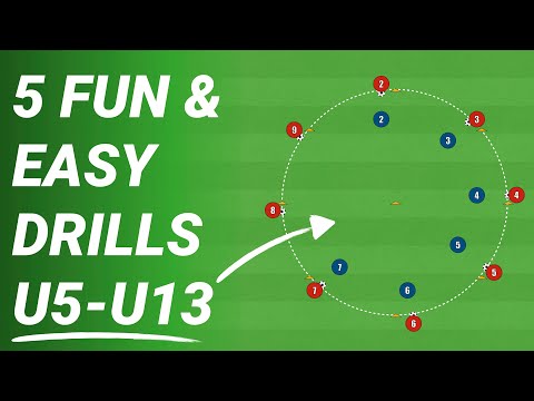 Видео: 5 увлекательных упражнений на дриблинг для детей | Футбольные тренировки (до 5–13 лет)