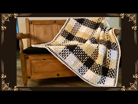 Видео: Вяжем крючком клетчатое одеяло в стиле современного фермерского дома — это очень просто!