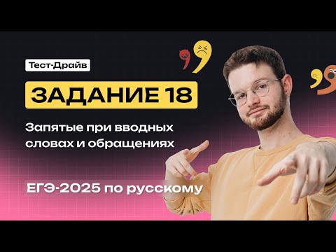 Видео: Задание 18. Запятые при вводных словах и обращениях | Тест-драйв | NeoFamily
