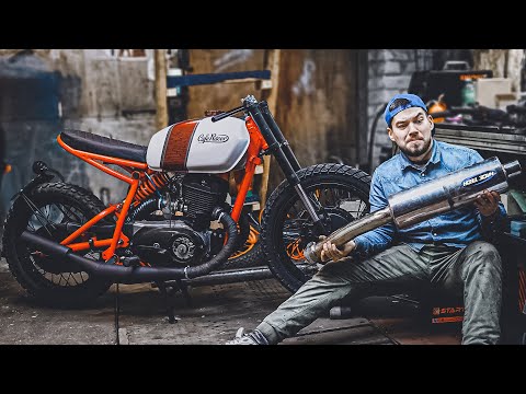 Видео: КРУТОЙ ВЫХЛОП на МОТОЦИКЛ ИЖ CAFE RACER