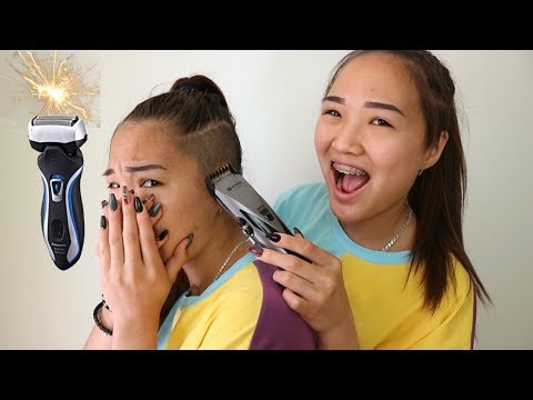 Видео: Сестра сбрила мне виски?! // Kagiris twins
