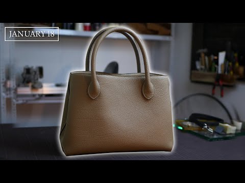 Видео: [Кожаная ручная работа EP34] 18 января создается большая сумка - бесплатный шаблон в формате PDF