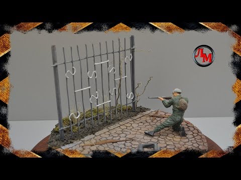 Видео: Забор из металлических прутов в 35 масштабе.