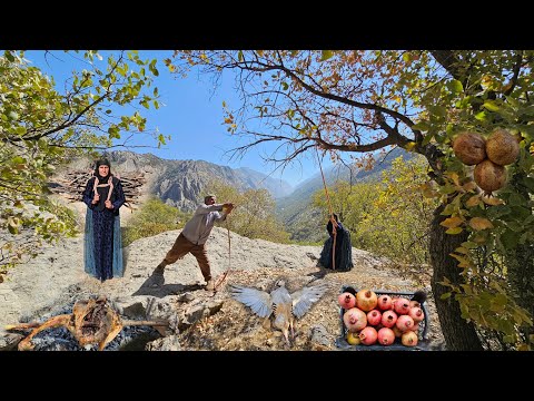 Видео: Тяжёлый труд и любовь в кочевой жизни | Сбор дров, охота на горных перепелов 🐦