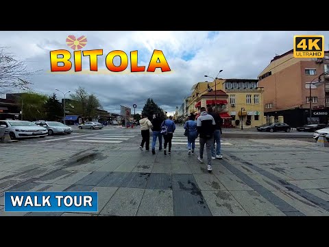 Видео: BITOLA, after rainy day spring Walk Tour Širok Sokak, Korzo, Clock Tower -Macedonia (2023) Битола 🇲🇰