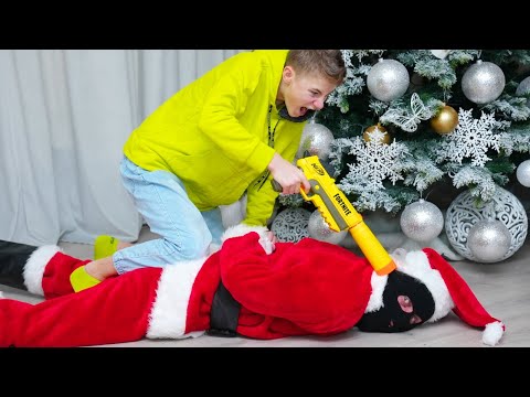 Видео: NERF GUN. Жёстко расправился с Сантой-МОШЕННИКОМ.Toughly dealt with Fake SANTA!!!