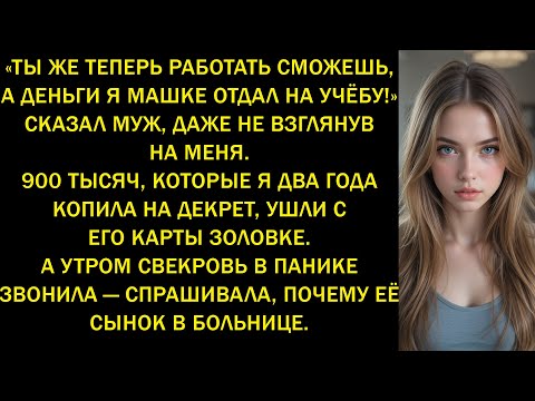 Видео: После моего выкидыша муж перевёл золовке 900 тысяч, что я копила на декрет…