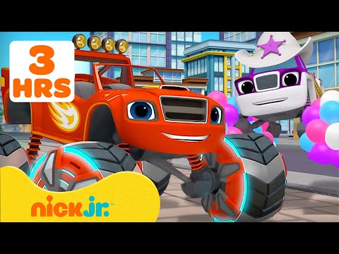 Видео: Вспыш и чудо-машинки | Самые крутые колеса и самые высокие прыжки Блейза! 🛞💥 | 3 ЧАСА | Nick Jr.