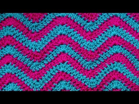 Видео: Ripple crochet pattern Узор Зиг Заг вязание крючком