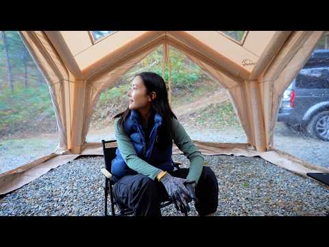 Видео: Установка за 4 дня. Палатка 140 кг для длительного зимнего кемпинга. Соедините две воздушные палатки