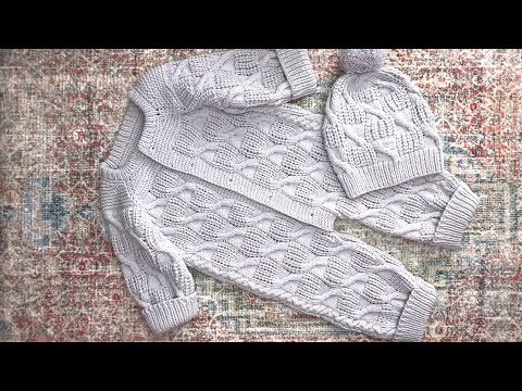 Видео: МК . Вязание комбинезона (N2)Для детей от 0 до 3 месяцев. 6 часть .