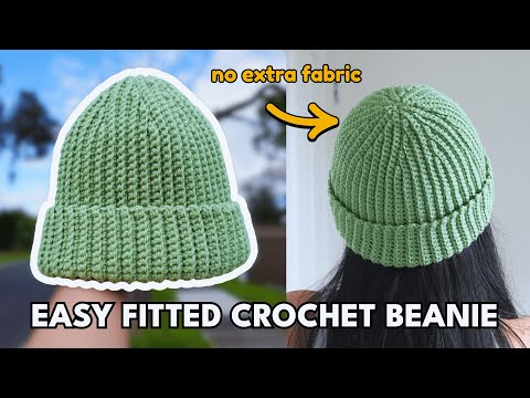 Видео: Простой урок по вязанию шапочки-бини в рубчик | Без дополнительной ткани