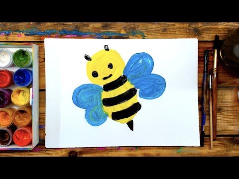 Видео: Милая ПЧЕЛКУ красками ГУАШЬ от РыбаКит