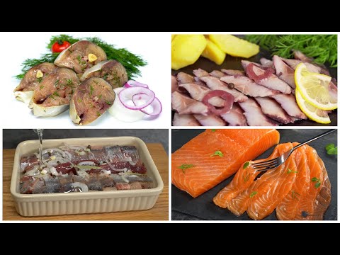 Видео: Вкусная СЛАБОСОЛЕНАЯ РЫБА - СЕЛЬДЬ, СКУМБРИЯ И ЛОСОСЬ. 4 рецепта Всегда Вкусно!