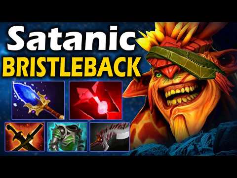 Видео: Сатаник на БРИСТЛБЕКЕ, Уничтожил Всю Карту! - Satanic Bristleback 7.37 ДОТА 2