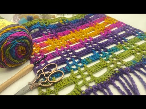 Видео: Узор для вязания шали-палантина для начинающих, который станет вашим любимым этой зимой #crochet