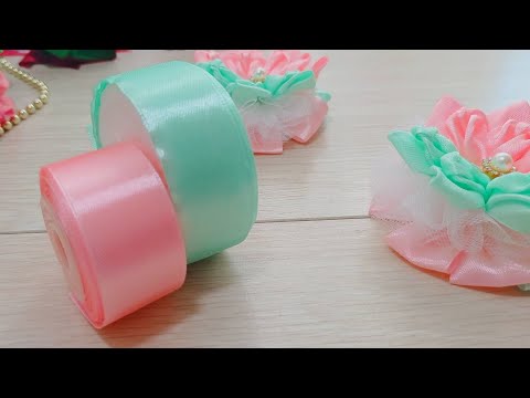 Видео: МК/Нежные, объемные бантики из атласной ленты 2,5 см.Tender, voluminous satin ribbon bows 2.5 cm