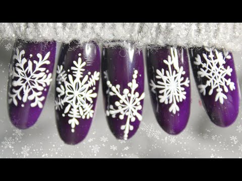 Видео: ❄️Очень ПОДРОБНЫЙ МК / Как рисовать снежинки? / Зимний маникюр / Схемы снежинок пошагово (Ч.1)
