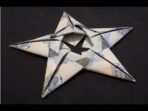 Видео: объемная звезда оригами из денег звезда из купюры