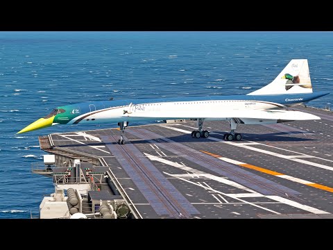Видео: Это безумие! Взлёт сверхзвукового «Конкорда» авиакомпании Patoh Airlines с американского авианосца
