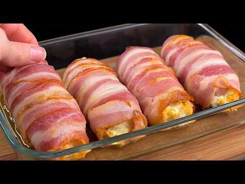 Видео: Этот рецепт вас поразит! Хрустящие куриные рулеты в беконе за 10 минут!