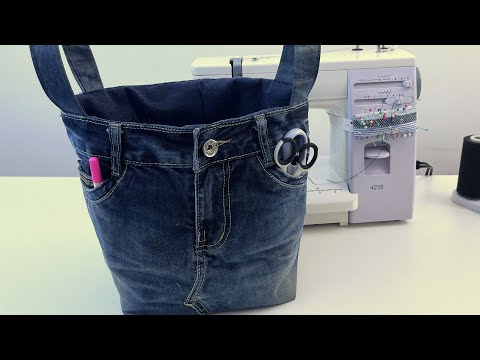 Видео: Интересная швейная идея. Посмотрите, что я могу сделать из старых джинсов.
