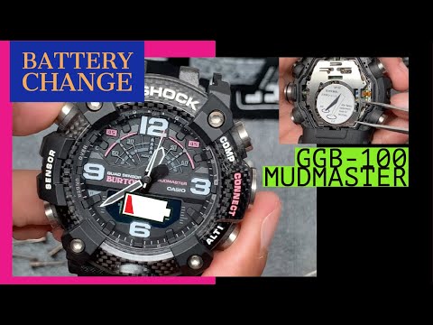 Видео: Как заменить батарею в часах Mudmaster GGB-100 G-Shock. Подробные инструкции по исправлению смеще...